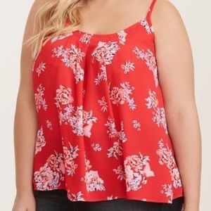 Torrid Womens Cami Tank Top Floral Pleated Georgette Swing 5x